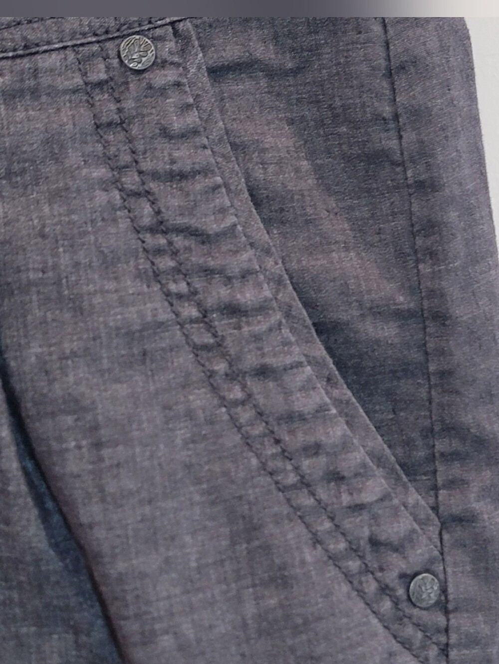 PrAna Pleated Hemp Blend Women's Button Waist Skirt Charcoal Gray Size 10 - Picture 3 of 11
